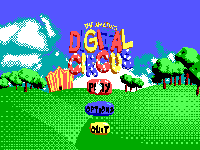 The Amazing Digital Circus reimagined as an MS-DOS EGA game